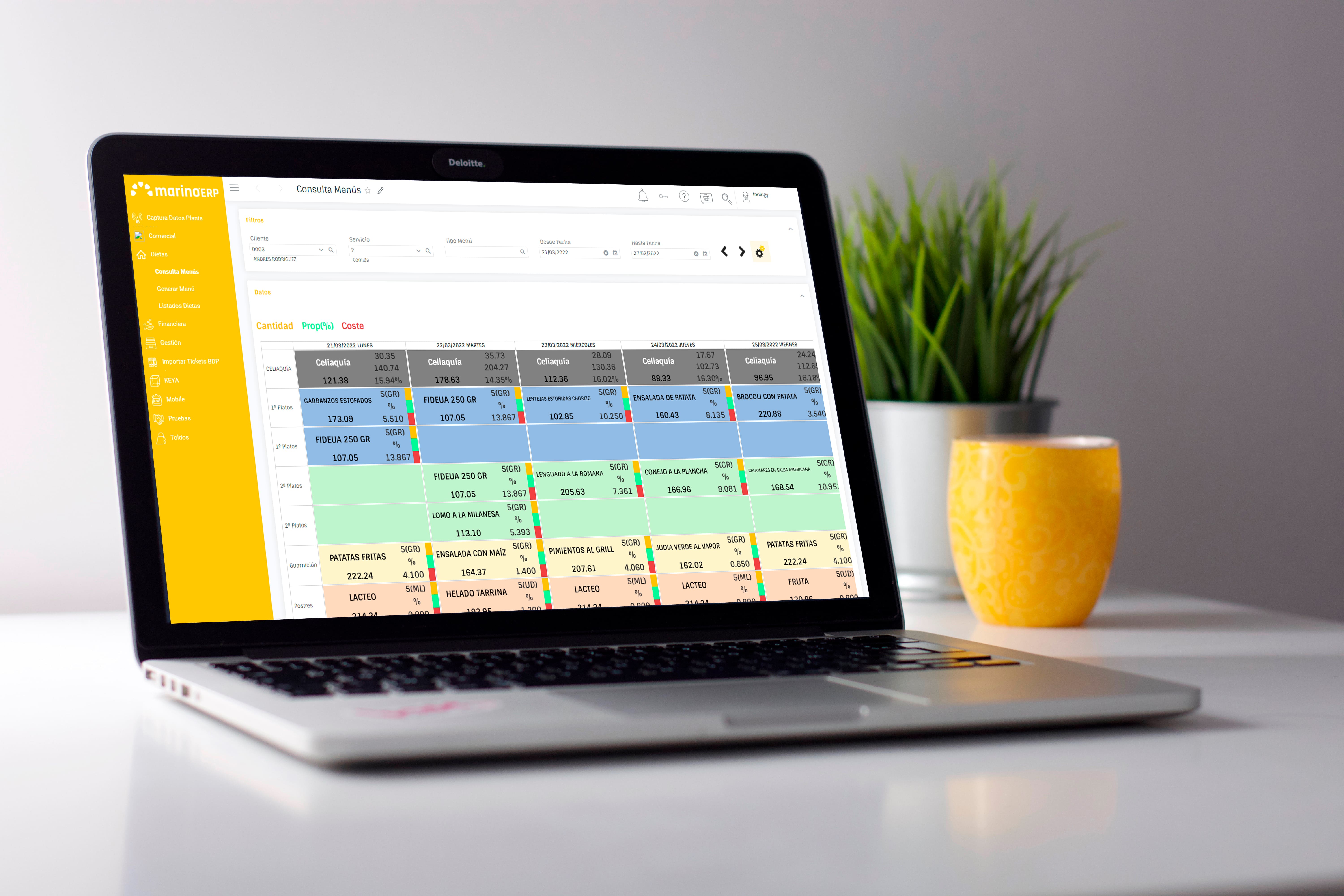 screenshot of Marino ERP